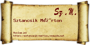 Sztancsik Márton névjegykártya