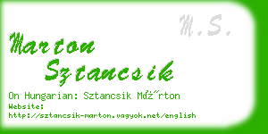 marton sztancsik business card